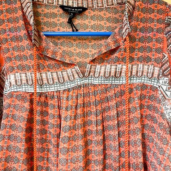 Lucky Brand Los Angeles women’s medium floaty Boho top - Picture 3 of 7